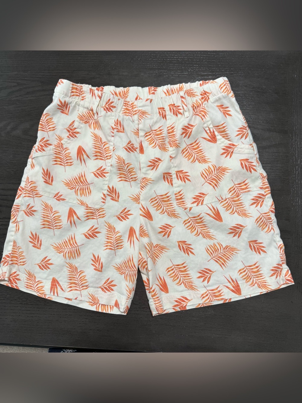 Soft Surroundings Linen Blend Shorts Oversized preppy Breeze Coral Size M